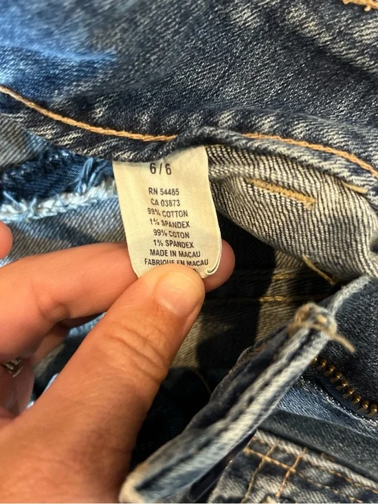 Yzk America Eagle retro size 6/8 Distressed Denim Cutoff Shorts - Blue - Picture 5 of 5